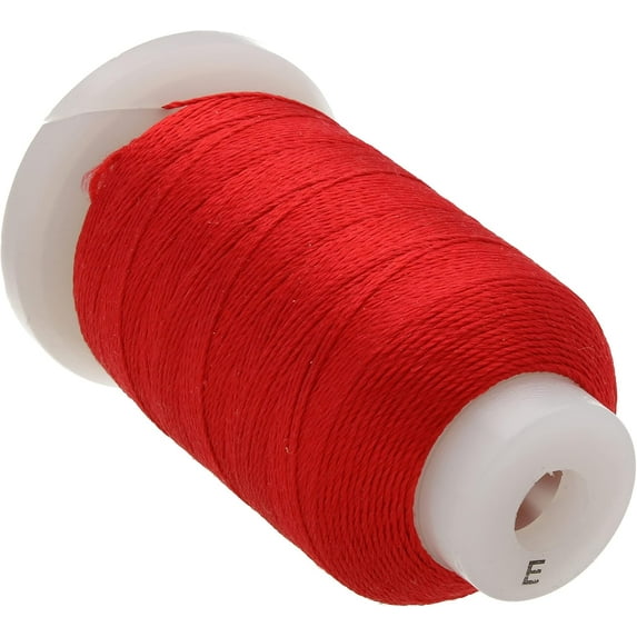 The Beadsmith Pure Silk Cord – Red, Size E (0.325 mm), 200 Yards (600 ft), 1/2 oz Spool