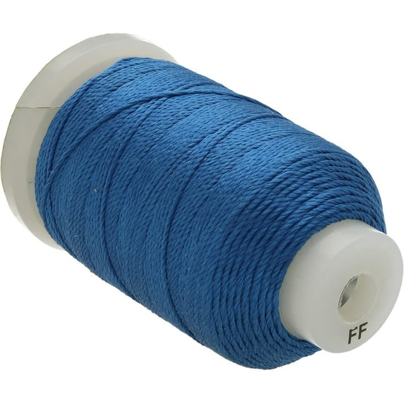 The Beadsmith Pure Silk Cord – Royal Blue, Size FF (0.381 mm), 115 Yards (345 ft), 1/2 oz Spool