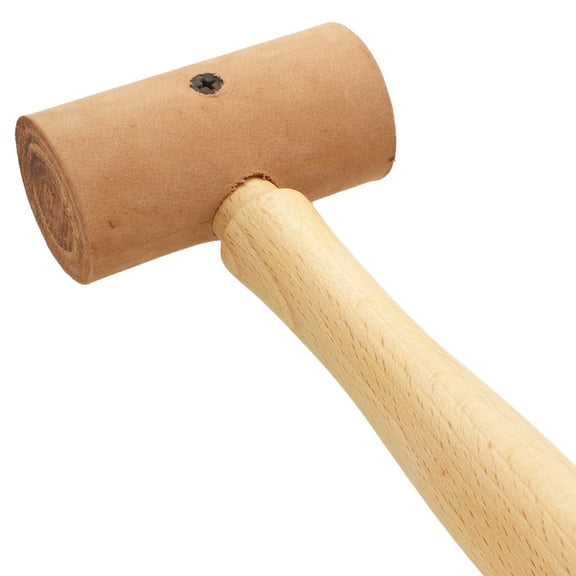 The Beadsmith Rawhide Mallet - 100% Natural Crafting Tool w/ 1.5" Diameter Rawhide Head and Hickory Handle, Prevents Marring and Scratching of Metal, Suitable for Leather and Metalwork