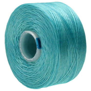 The Beadsmith S-Lon Beadworking Thread – Turquoise Blue Color – Size AA, .09mm, Tex35, 75 Yard (68.58 Meter) Spools – Used for Peyote Stitch, Loom Warping, Off-Loom Netting & Other Beadwork