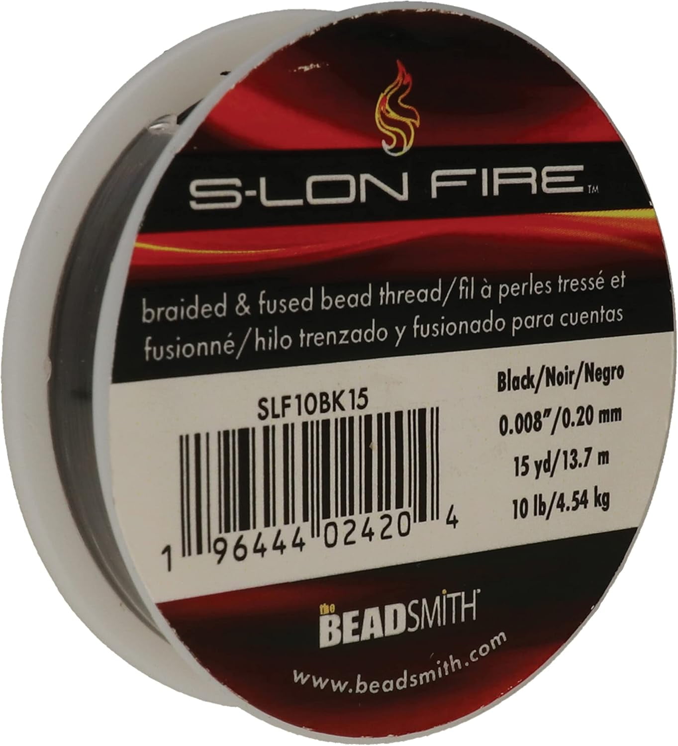 The Beadsmith S-Lon Fire - Braided and Fused Bead Thread - 10lb. Test ...