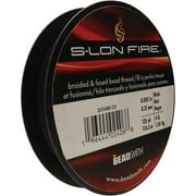 The Beadsmith S-Lon Fire - Braided and Fused Bead Thread - 4lb. Test, .005"/.12mm Diameter, 125 Yard Spool, Black Color - Super Strong Stringing Material for Jewelry Making and Bead Weaving