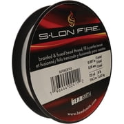 The Beadsmith S-Lon Fire - Braided and Fused Bead Thread - 8lb. Test, .007"/.17mm Diameter, 125 Yard Spool, Crystal Clear Color - Super Strong Stringing Material for Jewelry Making and Bead Weaving