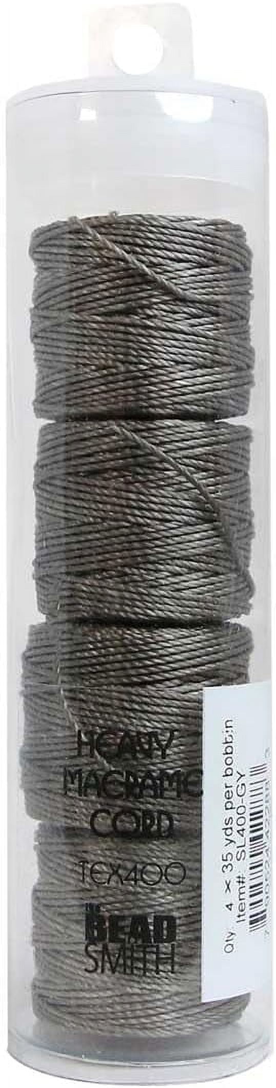 The Beadsmith S-Lon Heavy Nylon Cord - Grey Color – TEX400, .9mm Diameter, 4-Pack, 35 Yard Spools – For Stringing Beading Crochet, Micro-Macrame Jewelry & Kumihimo Projects