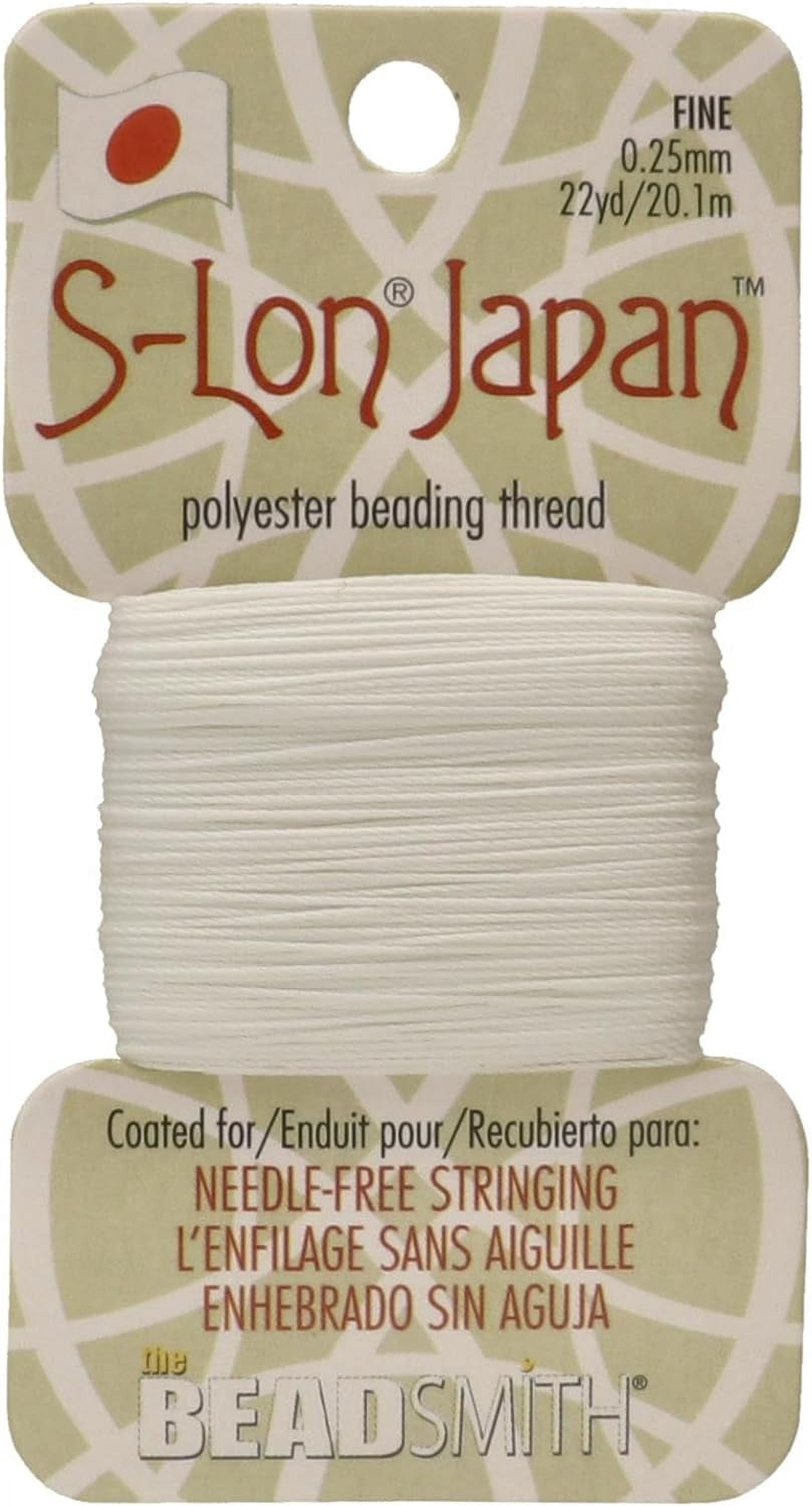 Polyester Stringing The Beadsmith S-Lon Japan – Fine Polyester Thread – White Color, .25mm ...