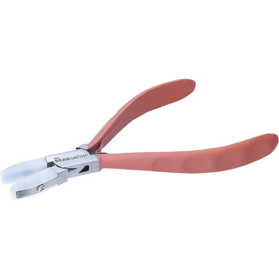 The Beadsmith Satin Touch Nylon Flat Nose Plier, 5.75 inches (145mm), double nylon heads, comfortable contoured grip handles and double-leaf springs, tool for jewelry making