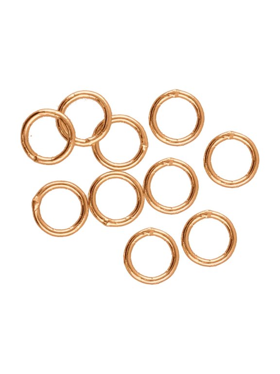 Soldered Jump Rings 6mm, Copper Plated, 20-Gauge (0.79mm) Wire Thickness, 144 Pieces Findings for Making Keychains, Charms, Chain Mail and Body Jewelry