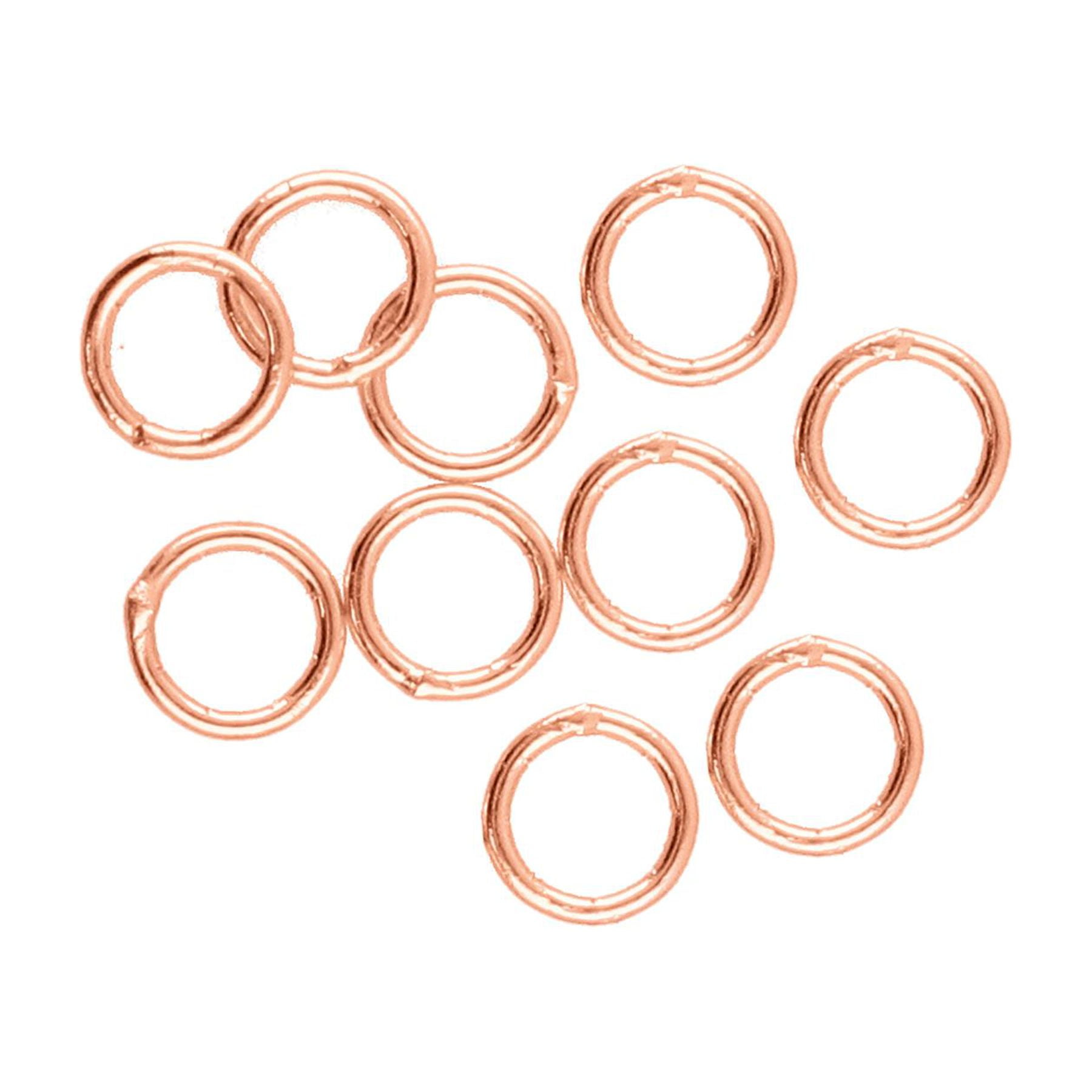 The Beadsmith Soldered Jump Rings – 6mm, Rose Gold Plated, 20-Gauge (0.79mm) Wire Thickness, 144 Pieces – Findings for Making Keychains, Charms, Chain Mail and Body Jewelry