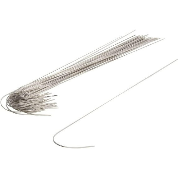 The Beadsmith Spin N String Needles - Spinning Wheel J-Hook Needles, 6 Inches Each, 100pc