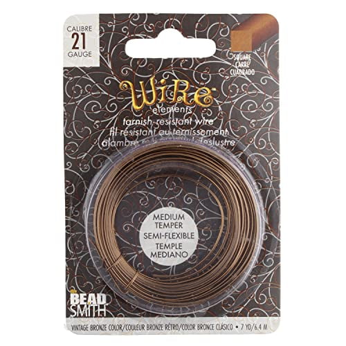 The Beadsmith Square Craft Wire - Wire Elements - Medium Temper - 21 ...