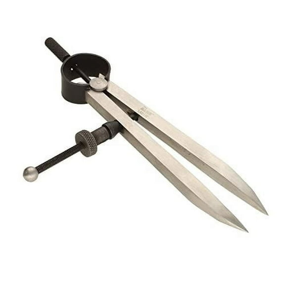 The Beadsmith Stainless Steel Divider Caliper – 4-Inch with Scriber Tips – Bow Spring and Adjusting Screw – for Measuring, Drawing, Drafting, and Leather, Wood, and Metal Work