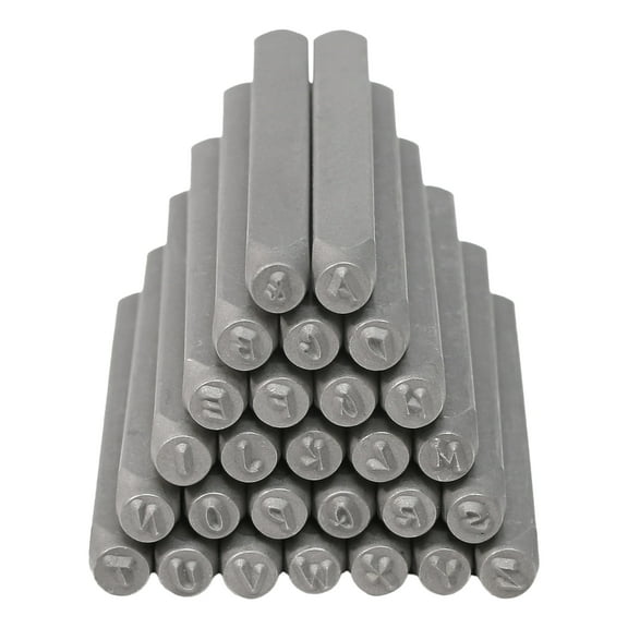 The Beadsmith Steel Alphabet Stamps - Metal Elements - 27-Piece 2mm Uppercase Handwritten Font - A-Z Letters Plus “&” Symbol - Storage Case Included - Used for Stamping & Personalizing Soft Metals