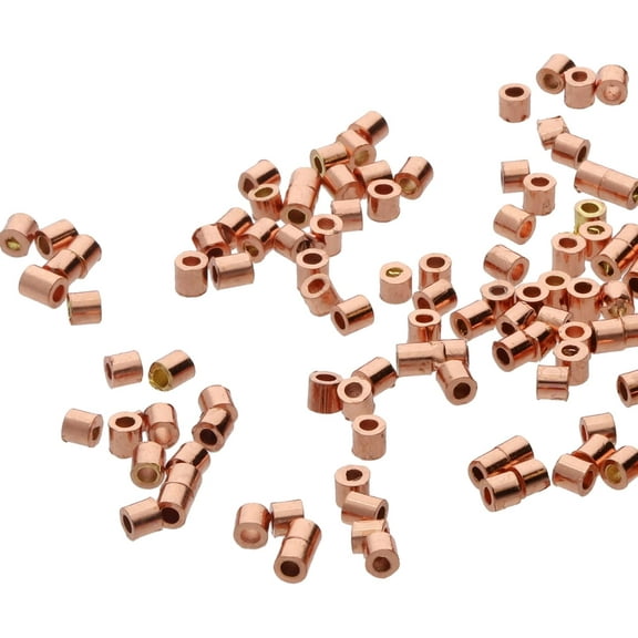 The Beadsmith Tube Crimp Beads, 1.5 x 1.5mm, 100 Pieces, Copper Color, Uniform Cylindrical Shape, No Sharp Edges, Designed to Secure The Ends of Jewelry Stringing Wires and Cables
