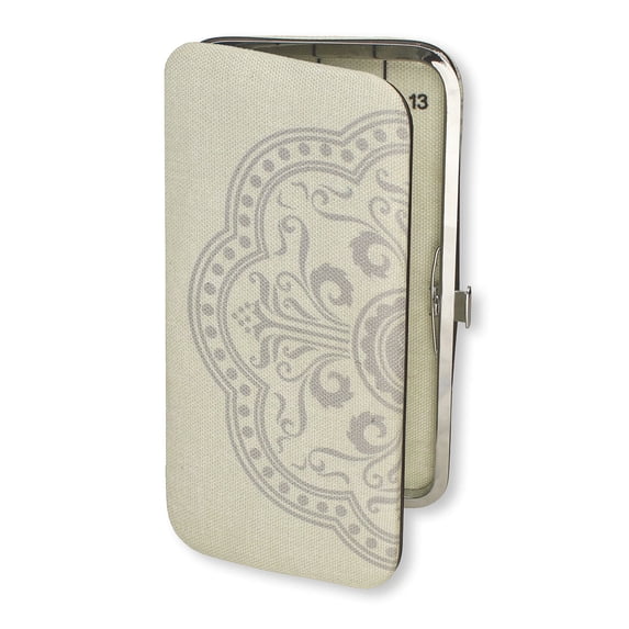The Beadsmith Two Sided Magnetic Needle Case – Basic Elements – 6.25” x 3.25” x .75”, Snap Closure, One Side Printed with Needle Sizes – Keep Your Needles Organized and in One Place