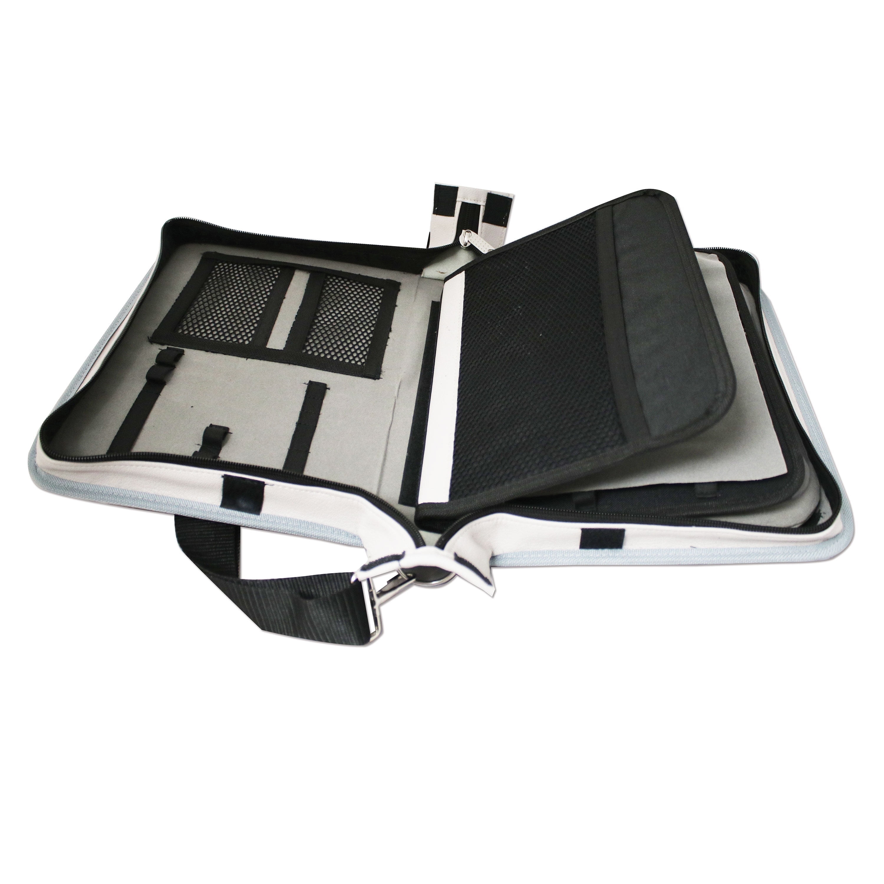 The Beadsmith Voyager Tools Organizer - Portable Travel Case w/ Shoulder Strap, Includes Work Board Case and Removable Bead Tower, 12.5 x 9 x 3 Inches, Grey Color