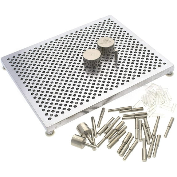The Beadsmith, Wig Jig, Wig-A-Ma-Jig Deluxe, 4.5 x 5.5 inch Square jig, Includes 30 Metal pegs, Tool for Making Wire findings, Components and Jewelry Designs