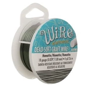 The Beadsmith Wire Elements Craft Wire Tarnish Resistant, Soft Temper, Round, Hematite Color 1mm, 18 Gauge, 4 Yard Spool Jewelry Making, Wire Wrapping, Floral, & Other DIY Crafts
