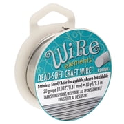 The Beadsmith Wire Elements Craft Wire – Tarnish Resistant, Soft Temper, Round, Stainless-Steel Color – 0.81mm, 20 Gauge, 10 Yards Spool – Jewelry Making, Wire Wrapping, Floral, & Other DIY Crafts