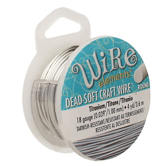 The Beadsmith Wire Elements Craft Wire Tarnish Resistant, Soft Temper, Round, Titanium Color 1mm, 18 Gauge, 4 Yard Spool Jewelry Making, Wire Wrapping, Floral, & Other DIY Crafts