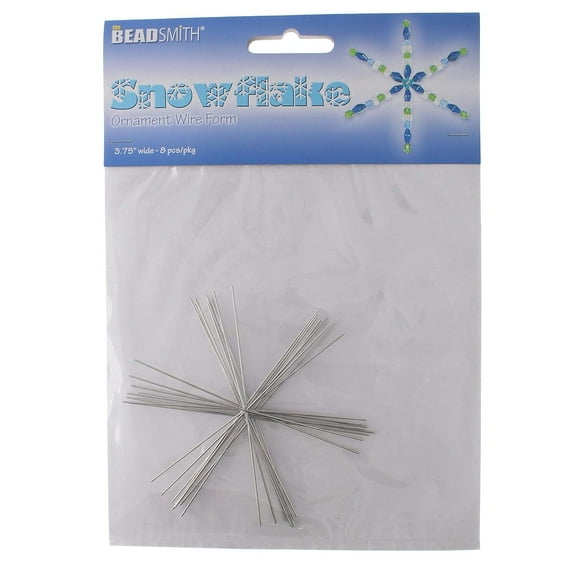 The Beadsmith Wire Snowflake - Ideal for Personalized Creations, 3.75", 0.8 mm, 8 Pieces per Pack