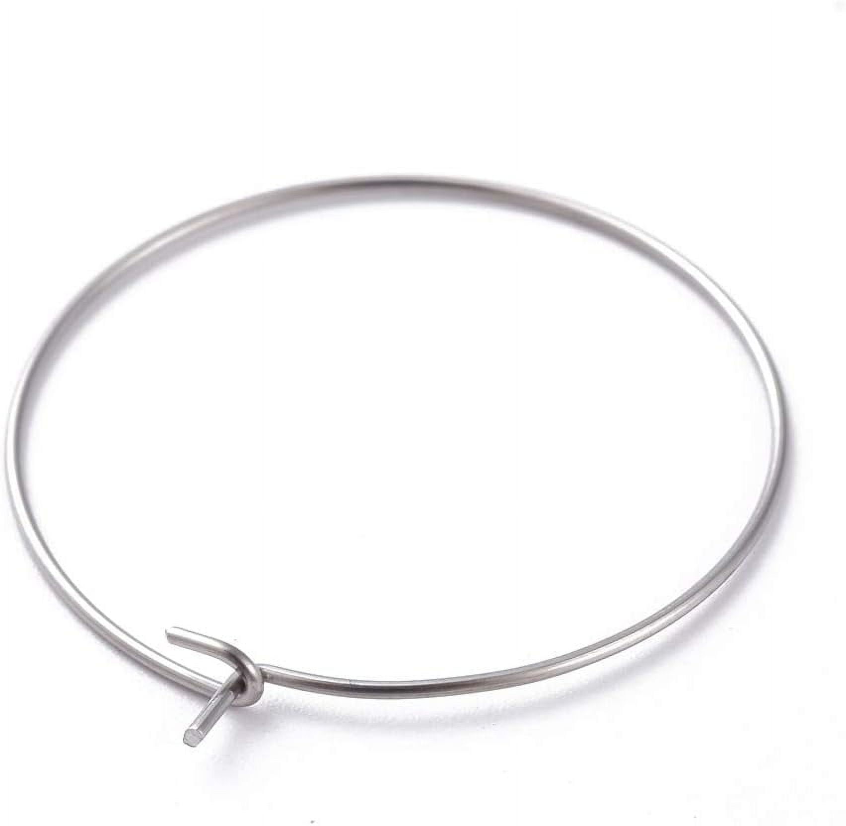 Supvox 6-Pack Stainless Steel C-Shaped Earring Hooks - 15MM Hoop Finding For DIY Jewelry Making, Silver