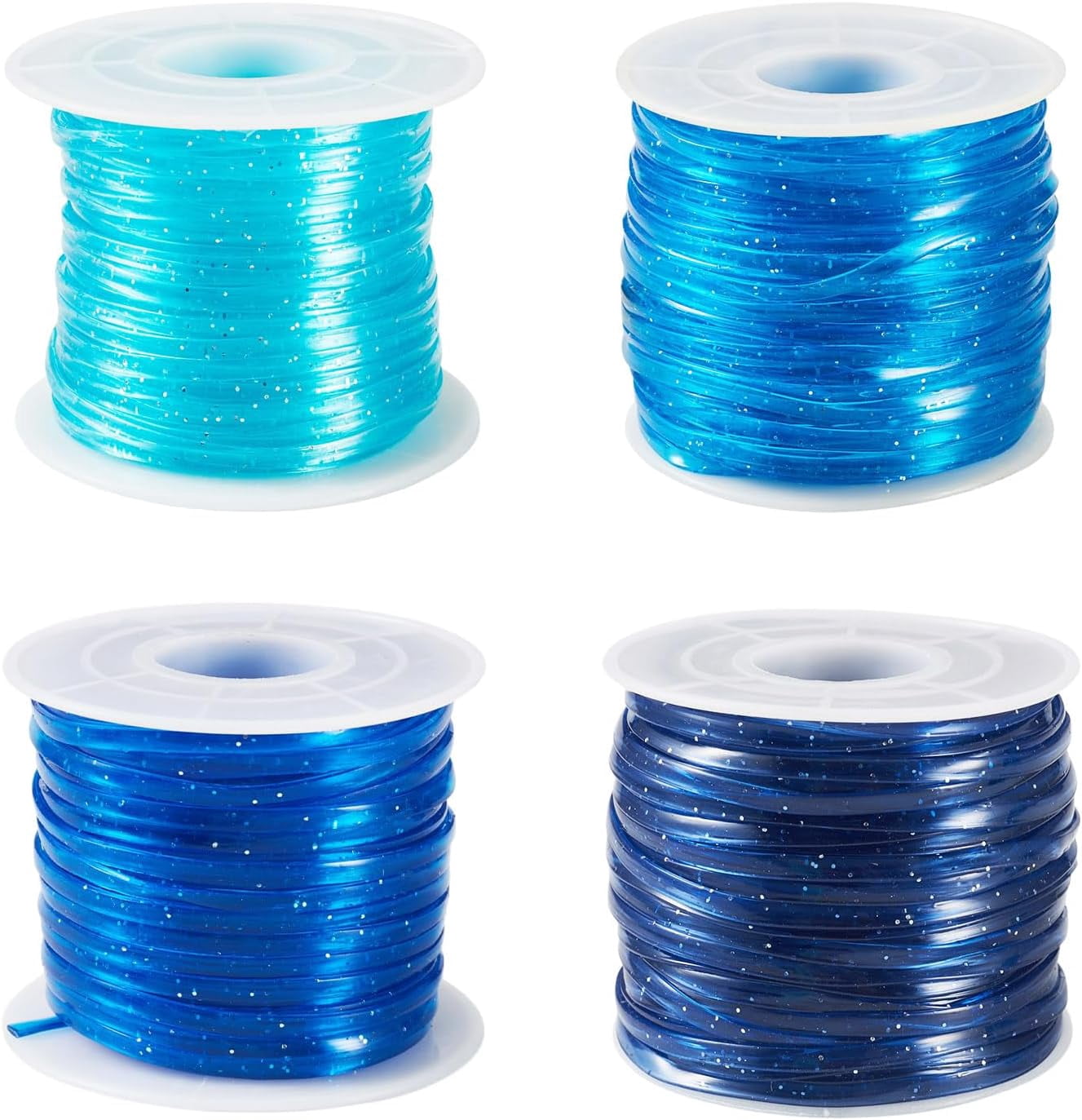 Beadthoven 4 Rolls Blue Lanyard String Kit Gimp String Plastic Lacing ...