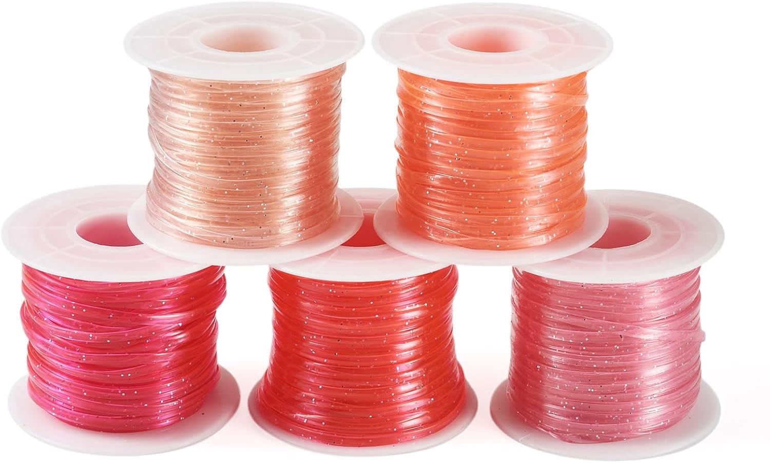 Beadthoven 5 Rolls Pink Lanyard String Kit Gimp String Plastic Lacing ...