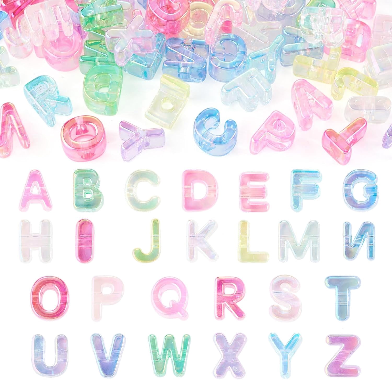 Beadthoven 52Pcs Big Acrylic Letter Beads Large Hole A-Z Alphabet Beads ...