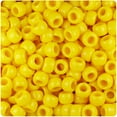 thumbnail image 1 of Beadtin Barrel Bright Yellow Plastic Pony Loose Bead, 9 x 6 mm, (500 Count), 1 of 1