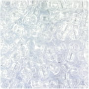 Beadtin Barrel Transparent Crystal Pony Loose Bead, 9 mm, (500 Count)