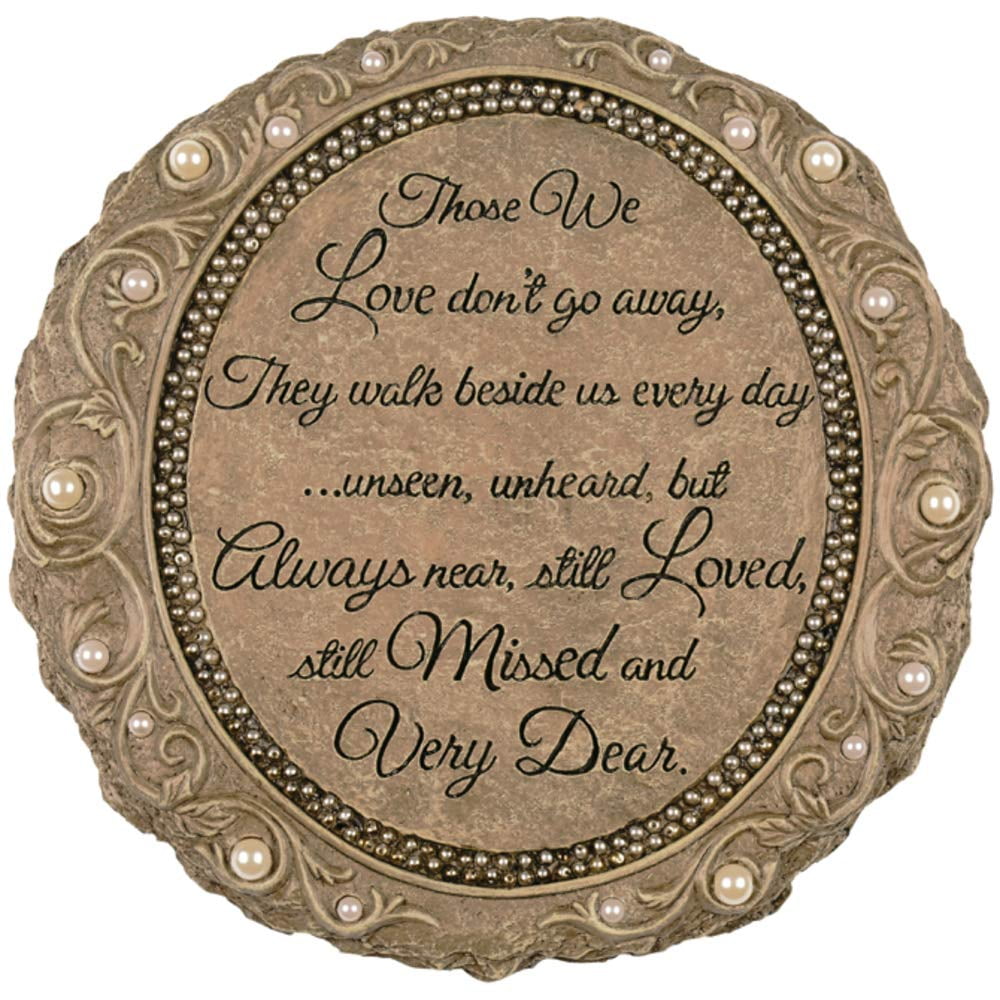 Brown Resin Garden Stone with Pearl Accents