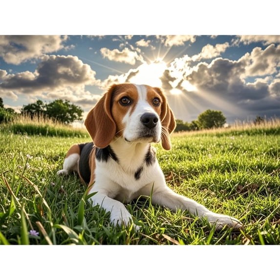 Beagle 5D Diamond Art DIY Kits Diamond Painting Full Round Drill Crystal by Number Embroidery Arts and Crafts for Living Room Bedroom Home Wall Decor 12x16 inch / 30x40cm