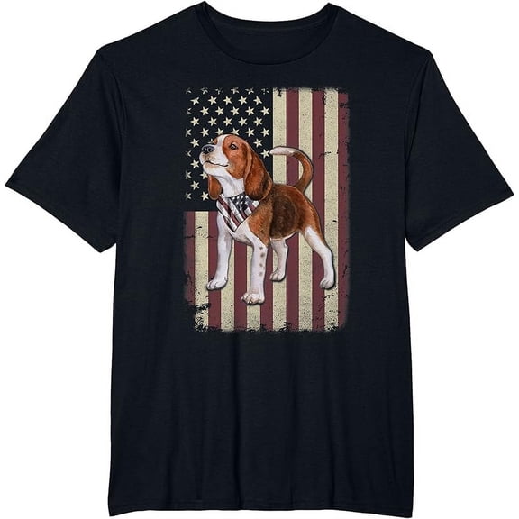 Beagle American Flag Bandana Patriotic 4th Of July Xort T-Shirt