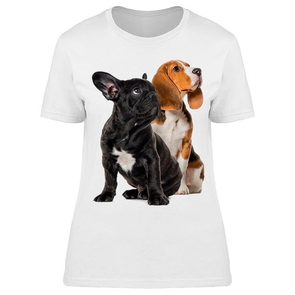 Beagle And French Bulldog T-Shirt Women -Image by Shutterstock, Female x-Large