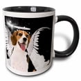 thumbnail image 1 of 3drose, Beagle Angel Dog with Clouds, a Cute Halo and Angel Wings, 11oz Two-tone Black Mug, 1 of 6