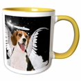 thumbnail image 1 of 3drose, Beagle Angel Dog with Clouds, a Cute Halo and Angel Wings, 15oz Two-tone Yellow Mug, 1 of 6