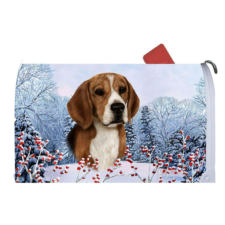 Beagle Best of Breed Dog Breed Winter Berries Mail Box Cover