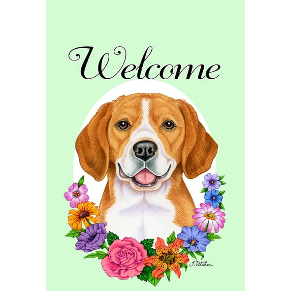 Beagle - Best of Breed Welcome Flowers House Flags