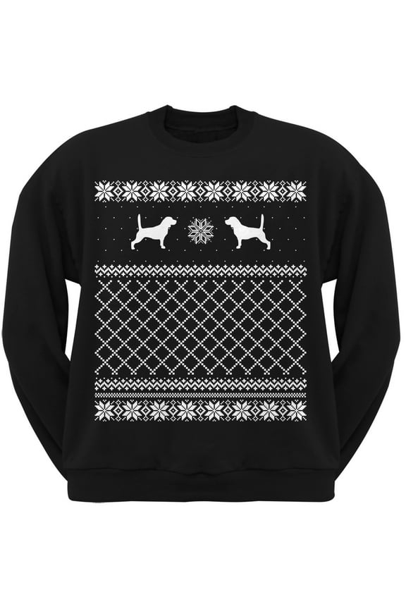 Beagle Black Adult Ugly Christmas Sweater Crew Neck Sweatshirt