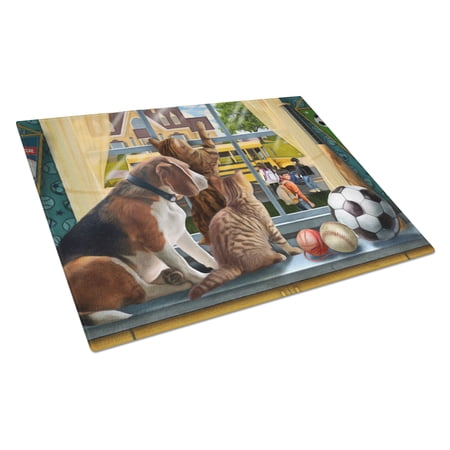 Beagle Cats Back to School Glass Cutting Board Large PTW2074LCB