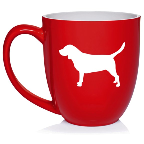 Beagle Ceramic Coffee Mug Tea Cup Gift for Her, Him, Friend, Coworker, Wife, Husband, Dog Lover (16oz Red)