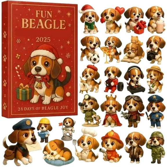 Beagle Christmas Calendar With 2D Acrylic Ornaments This 24 Day Advent Countdown Is Ideal For Tree Decor And Pet Lover Gifts