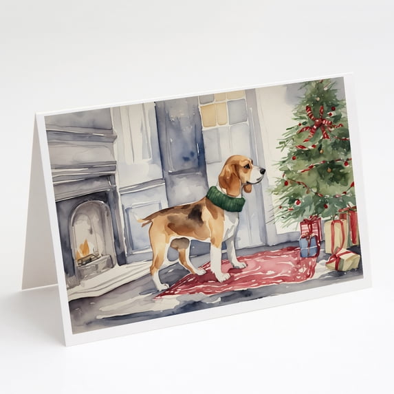 Beagle Christmas Greeting Cards and Envelopes Pack of 8 7 in x 5 in