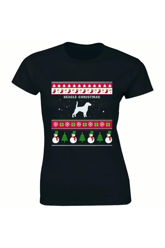 Beagle Christmas - Xmas Holiday Dog Lover Women's Ugly Sweater T-Shirt