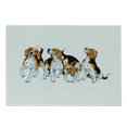 thumbnail image 1 of Beagle Cutting Board, 4 Beagle Hounds Siblings Playing Foxhound I Love My Dog Breed Theme, Decorative Tempered Glass Cutting and Serving Board, Small Size, Brown White and Black, by Ambesonne, 1 of 1