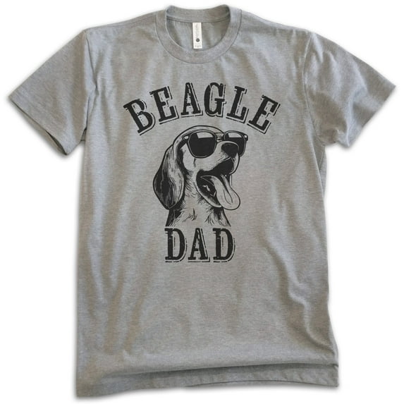 Beagle Dad T-shirt, Unisex Men's Shirt, Beagle Owner, Cool Dog Father Gift, Dark Heather Gray, Small