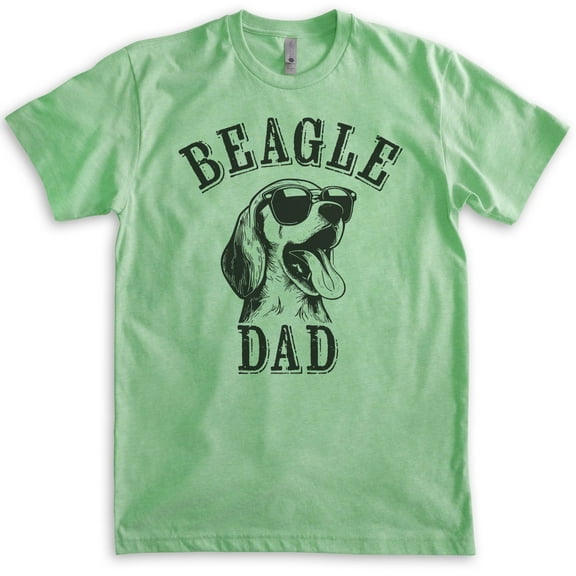Beagle Dad T-shirt, Unisex Men's Shirt, Beagle Owner, Cool Dog Father Gift, Heather Apple Green, Medium