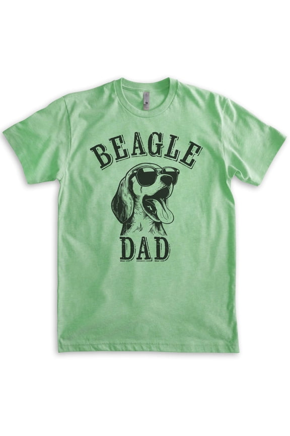 Beagle Dad T-shirt, Unisex Men's Shirt, Beagle Owner, Cool Dog Father Gift, Heather Apple Green, Small