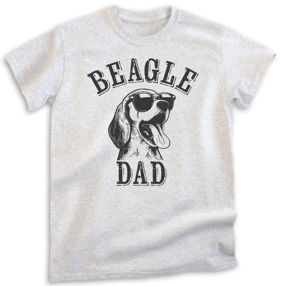 Beagle Dad T-shirt, Unisex Men's Shirt, Beagle Owner, Cool Dog Father Gift, Heather Ash, X-Large