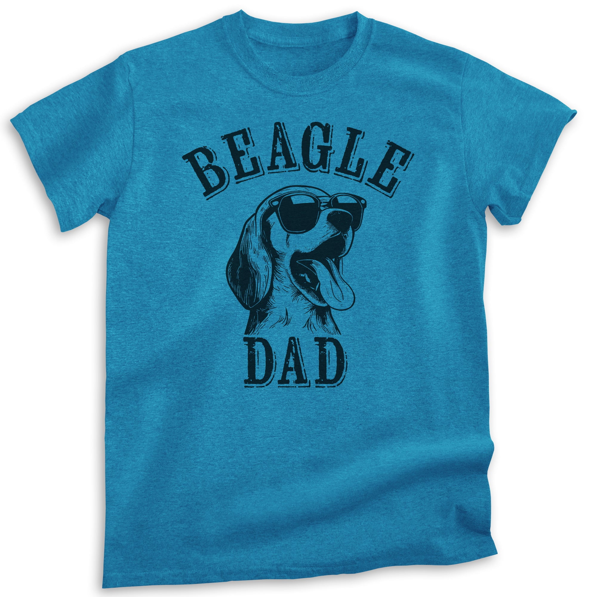 Beagle Dad Tshirt, Unisex Men's Shirt, Beagle Owner, Cool Dog Father Gift, Heather Blue, Large